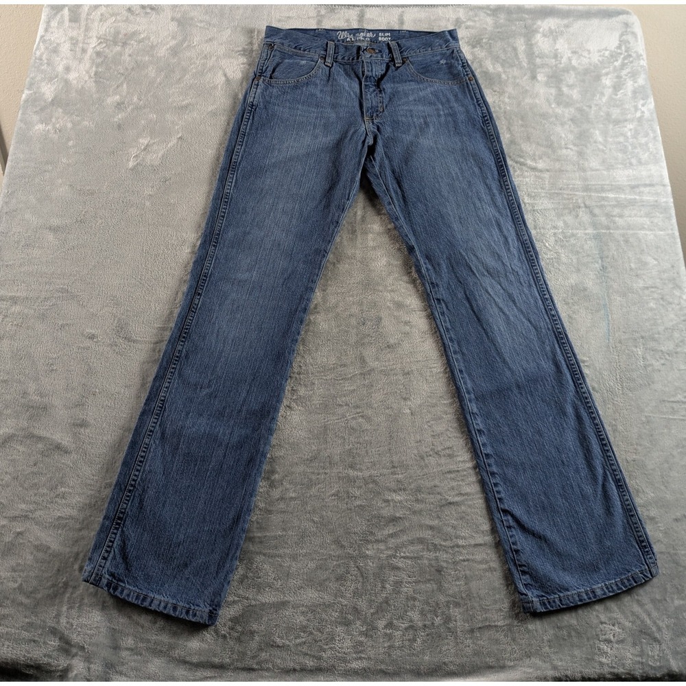 Wrangler Retro Slim Boot Jeans Men 30x32 Blue Bootcut Western Cowboy Rodeo Denim